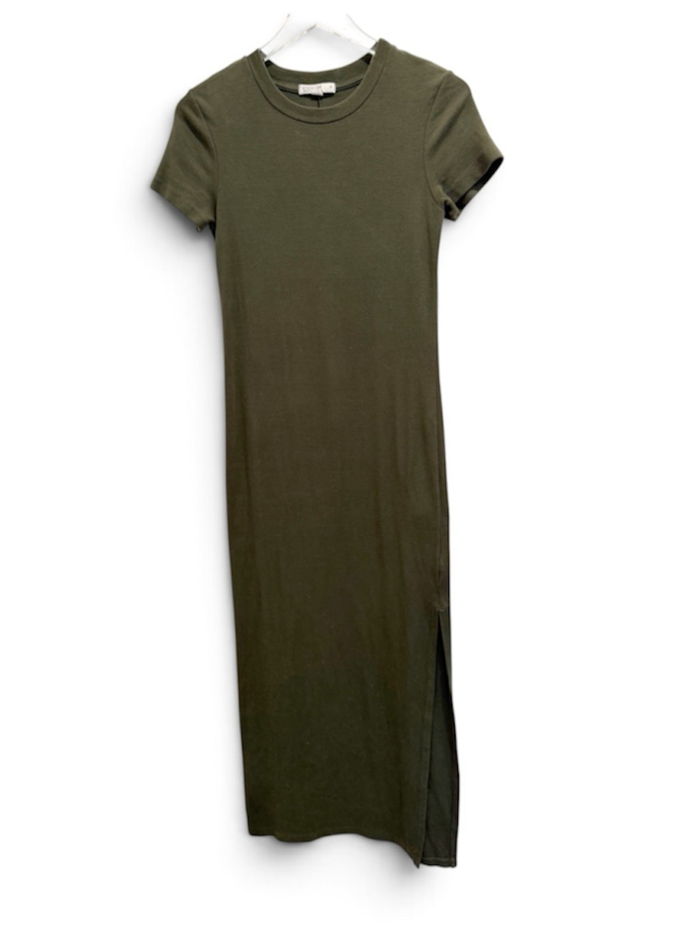 STATESIDE Alma Tee Maxi Dress in Green size Small Soft Jersey Knit
